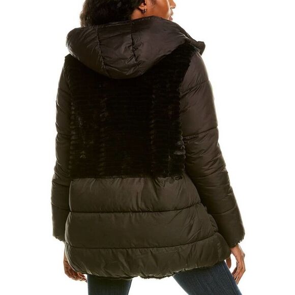 VIA SPIGA Reversible Faux Fur Hooded Puffer Jacket - Picture 2 of 5